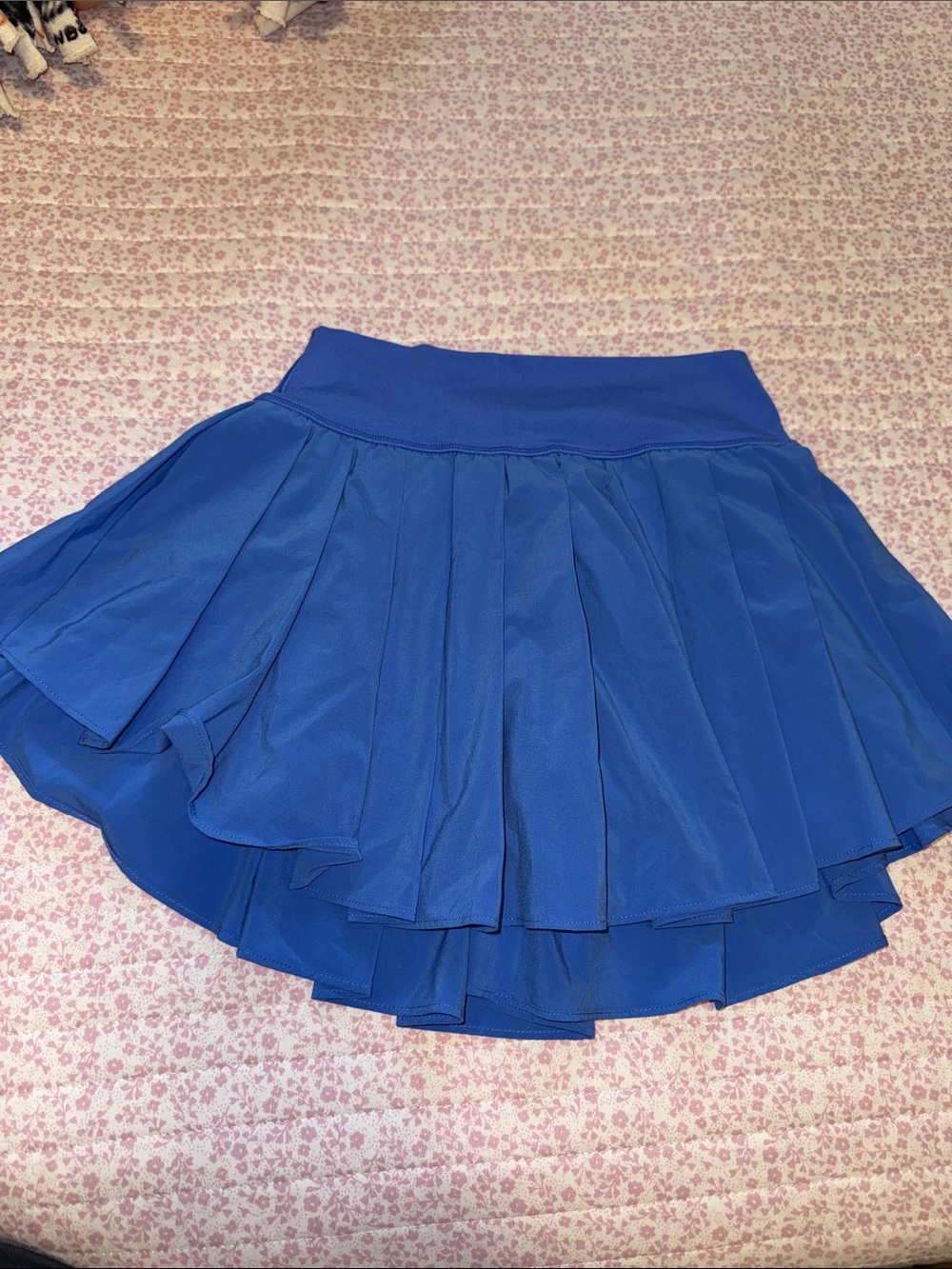 aerie Electric Blue Pleated Circle Skirt